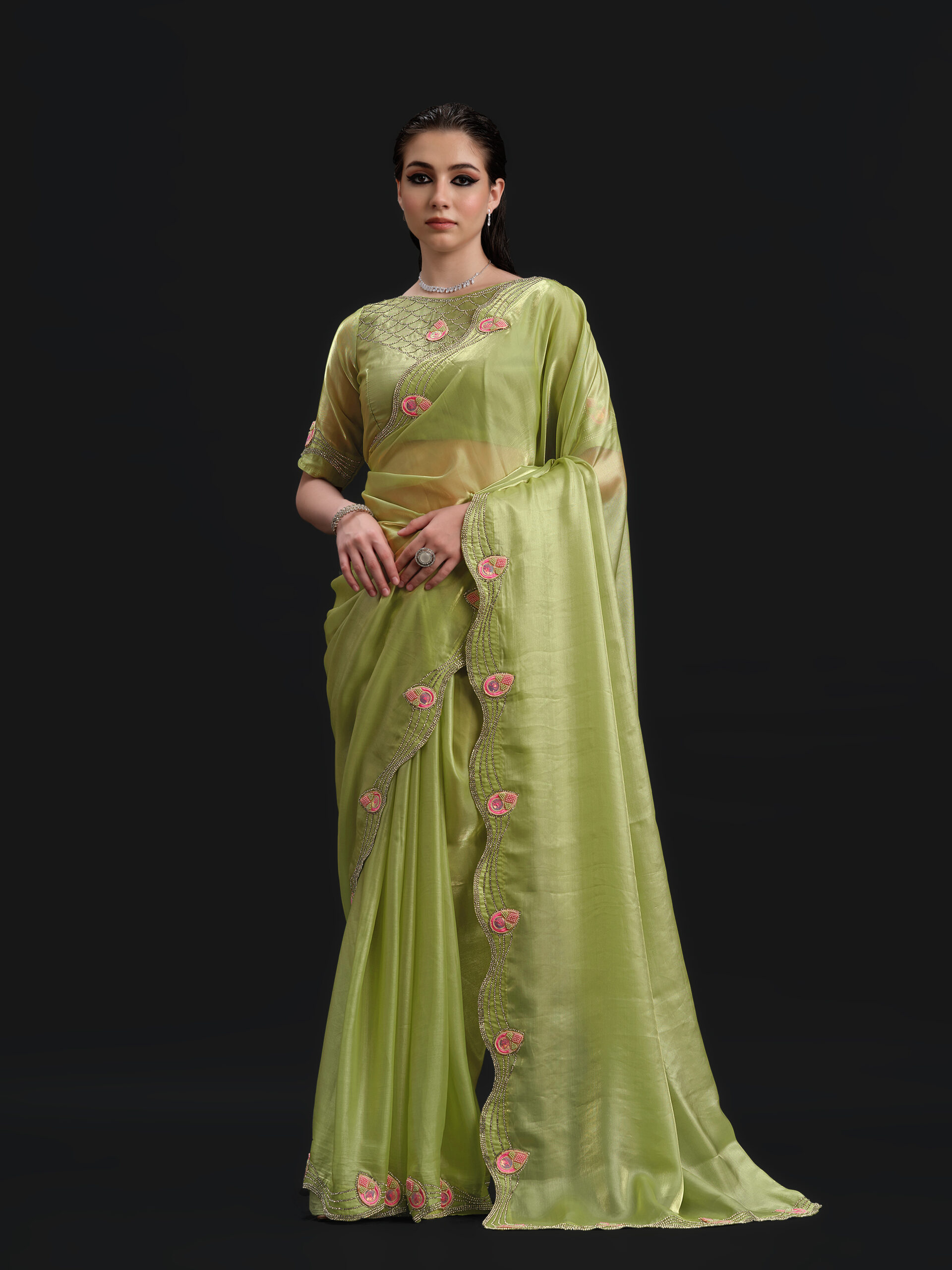 Green - Fram Green Saree -