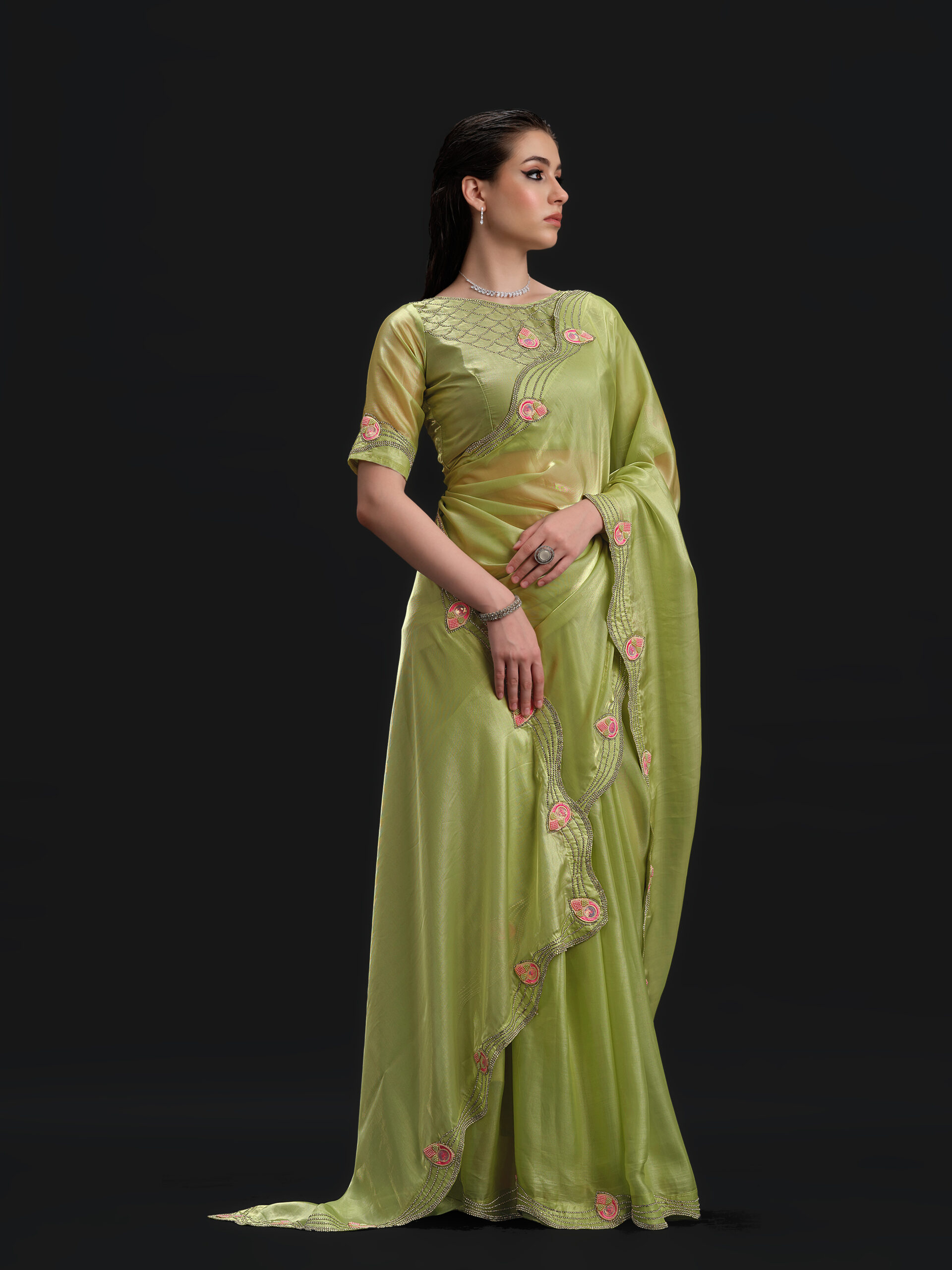 Green - Fram Green Saree -