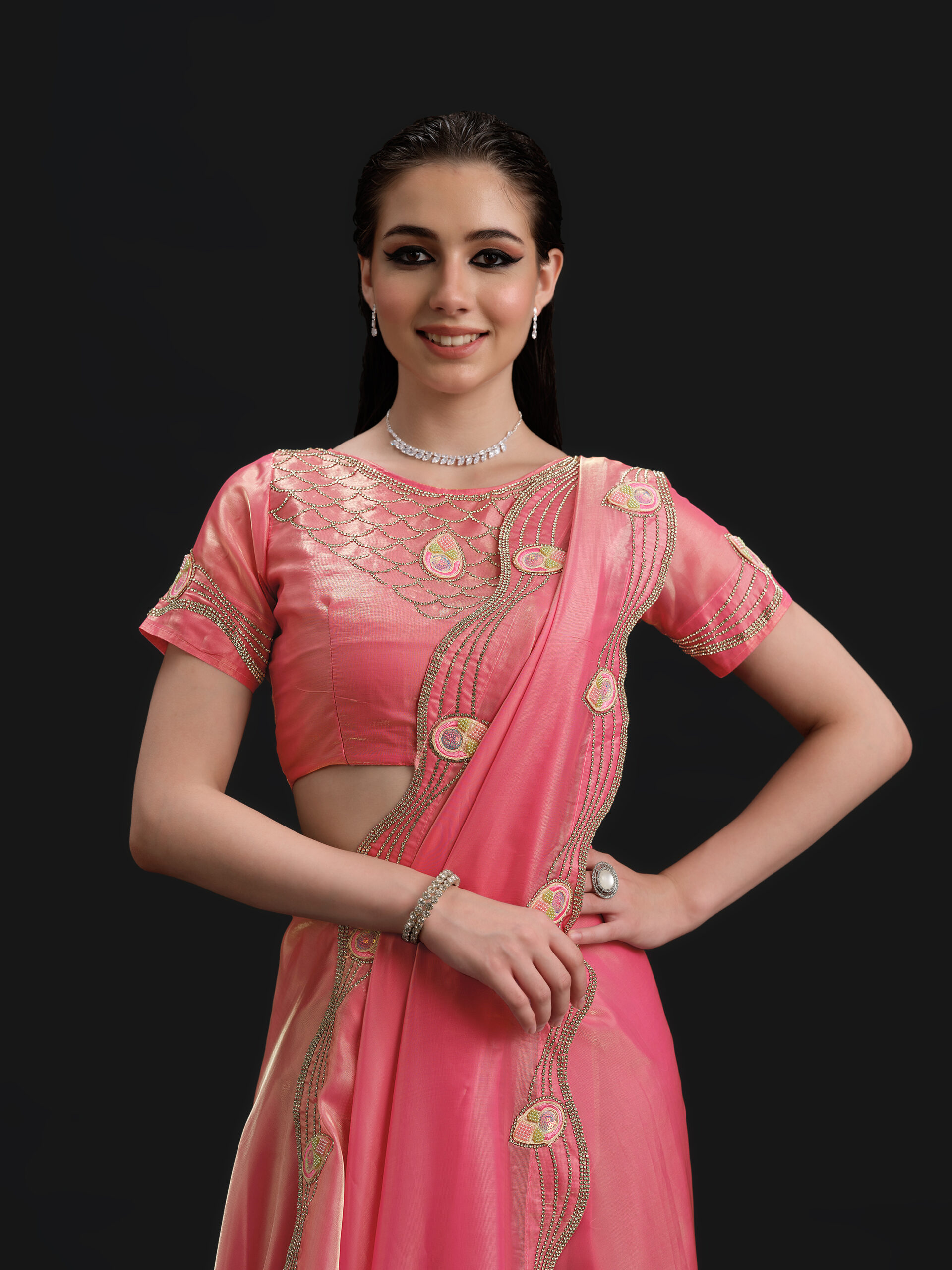 Pink - Strawberry Moon Saree - 