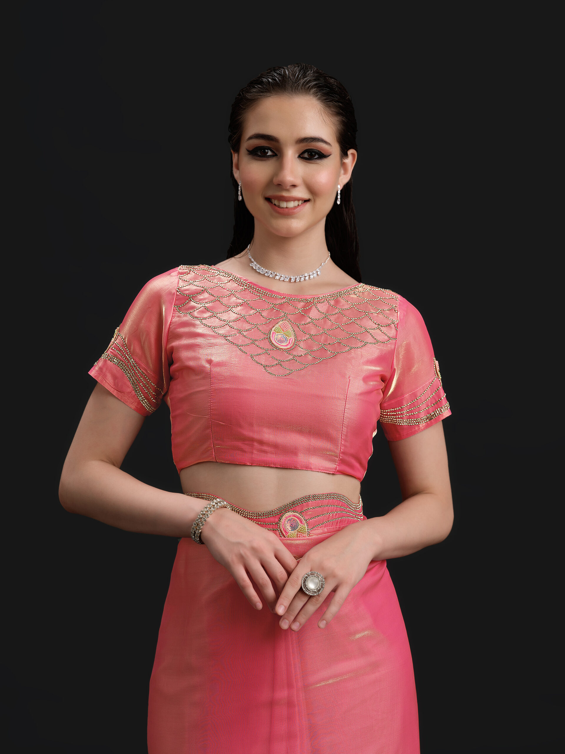 Pink - Strawberry Moon Saree - 