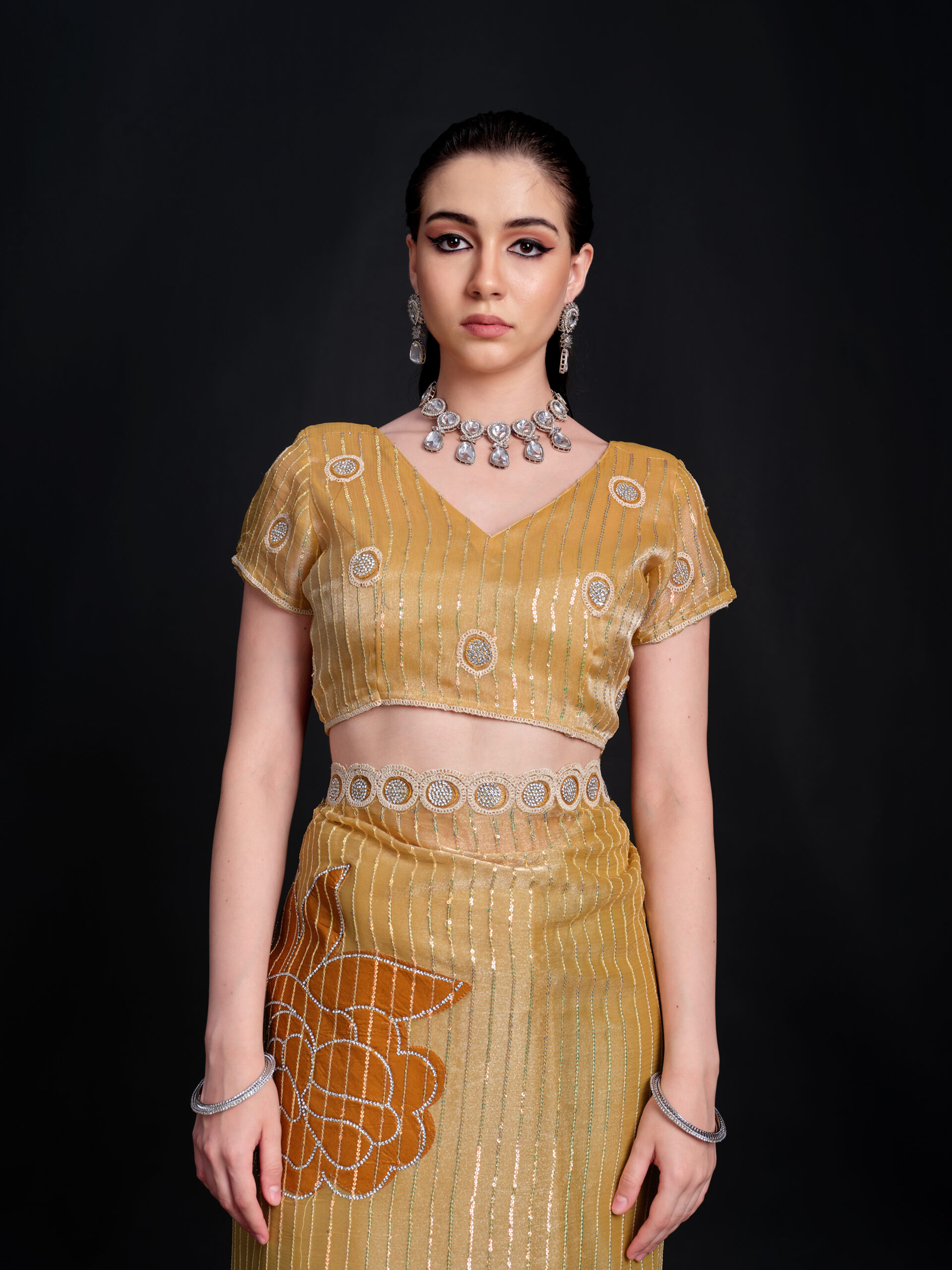 Gold Chiku - Pampas with Silver Sequence – 